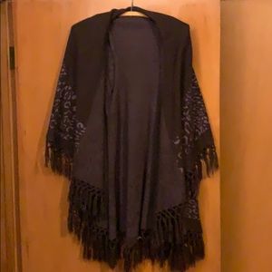 Purple Leopard Poncho